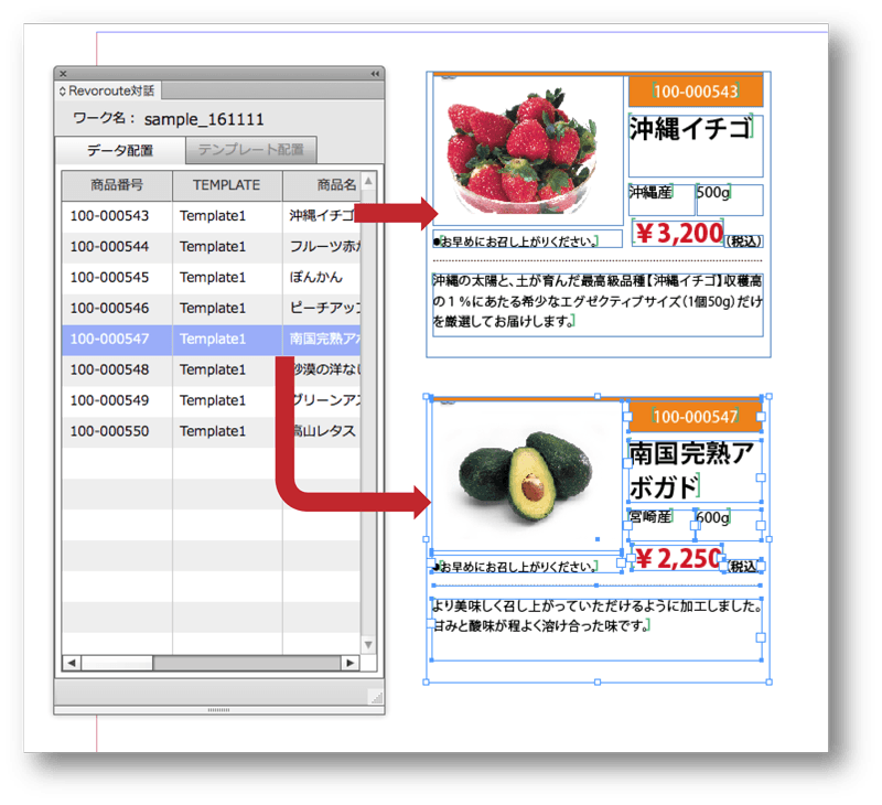 データの手動配置