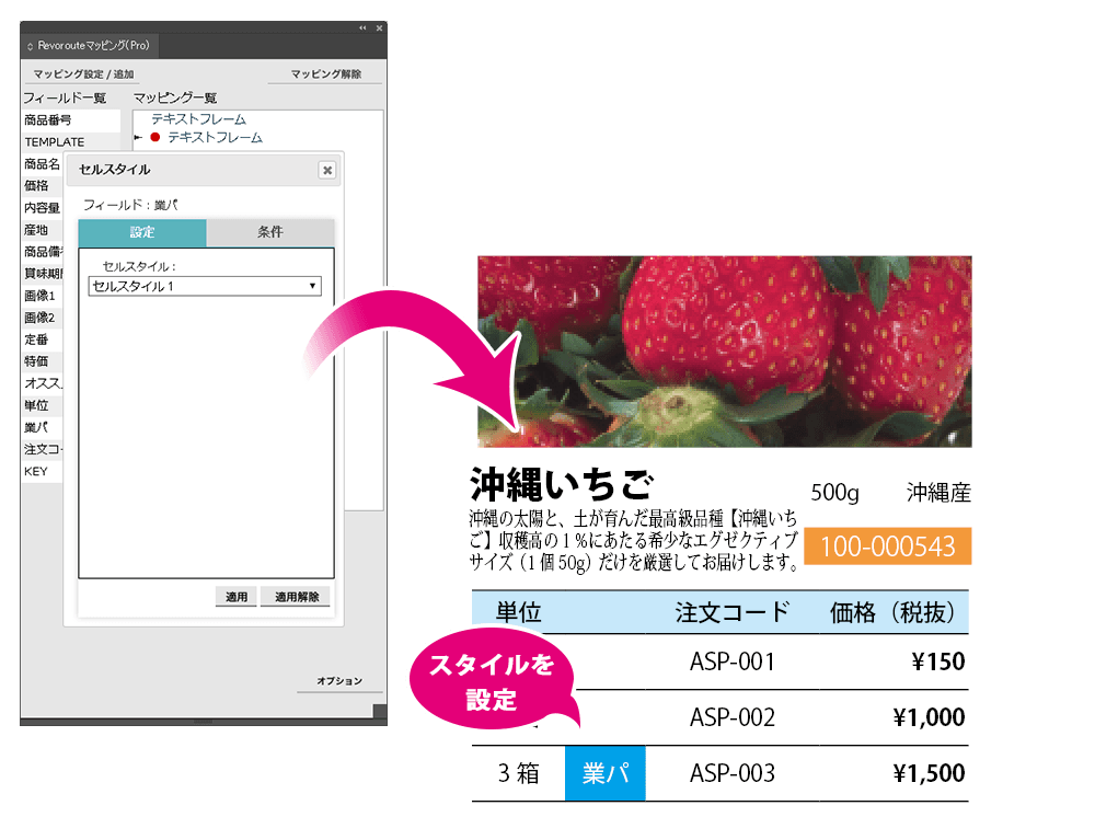 スタイル設定機能